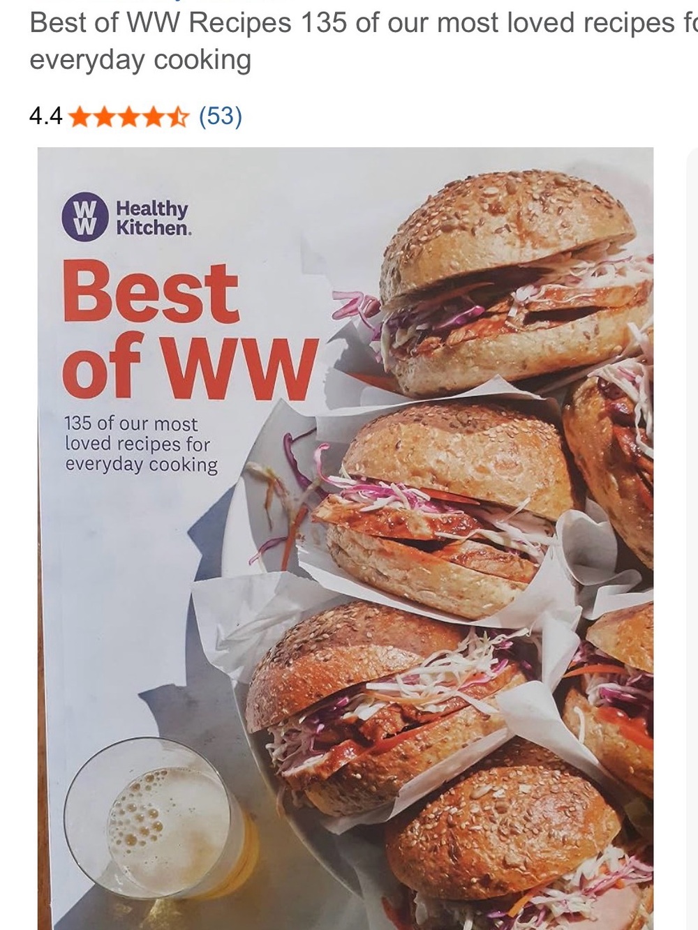 Weight Watchers Best of WW Cookbook - White & Orange Cover